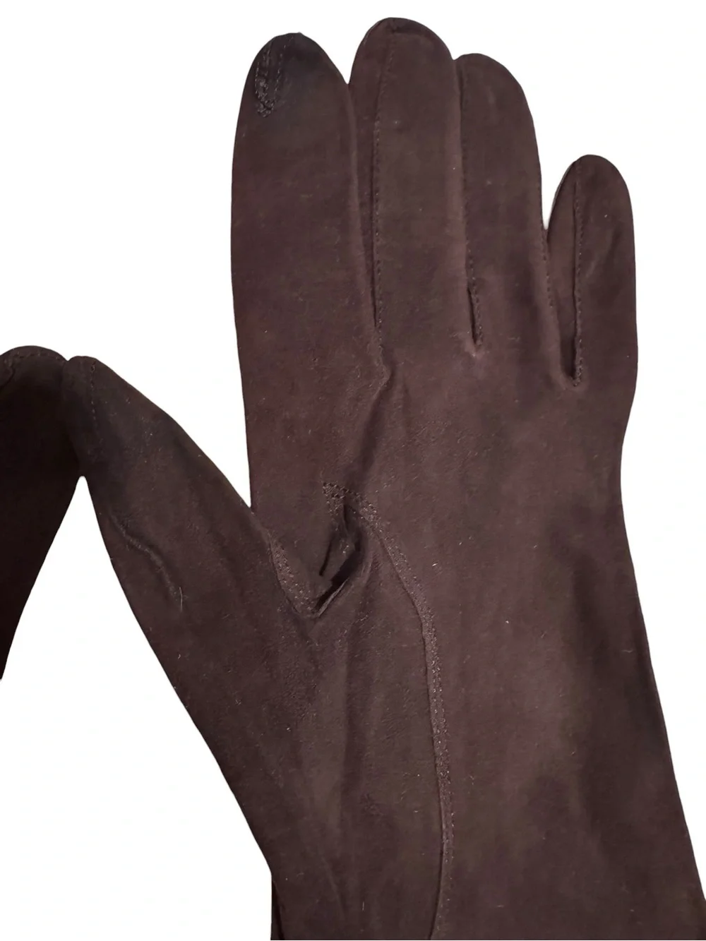 VTG Brown Nubuck Leather Unlined Forearm Gloves Womens 7.5 Meyers Make Polava